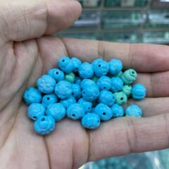 菱镁矿松石雕刻莲花配件手工diy文玩时尚配饰佛珠串珠手链项链