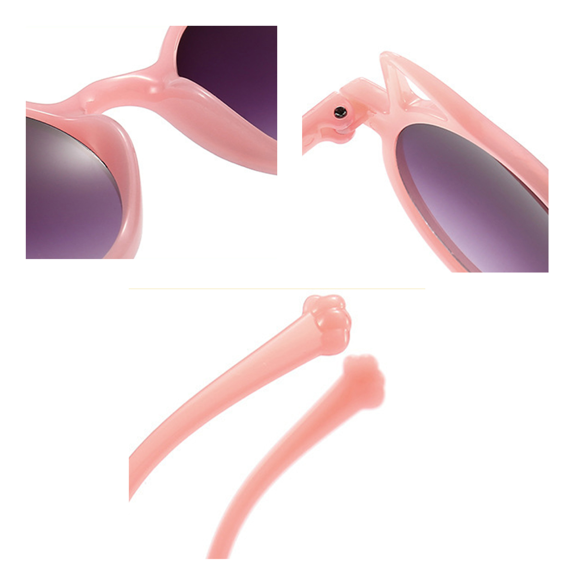 Gafas de sol infantiles con orejas de gato de PC, protección UV400, para viajes