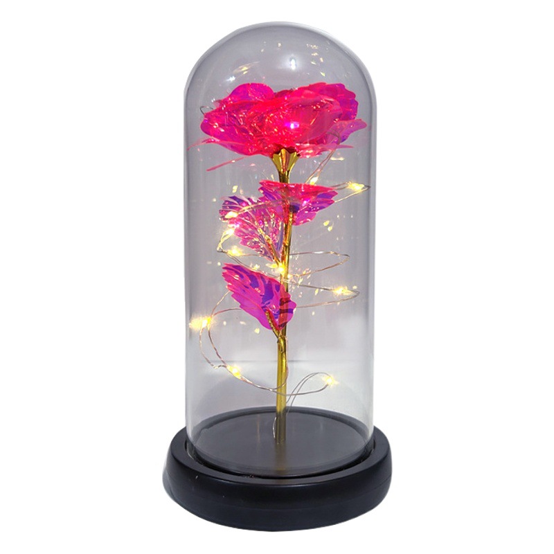 Rosa cristal pantalla eterna decoración de flores regalo del Día DE LA Madre 520 regalo del Día de San Valentín puesto de regalo iluminación creativa
