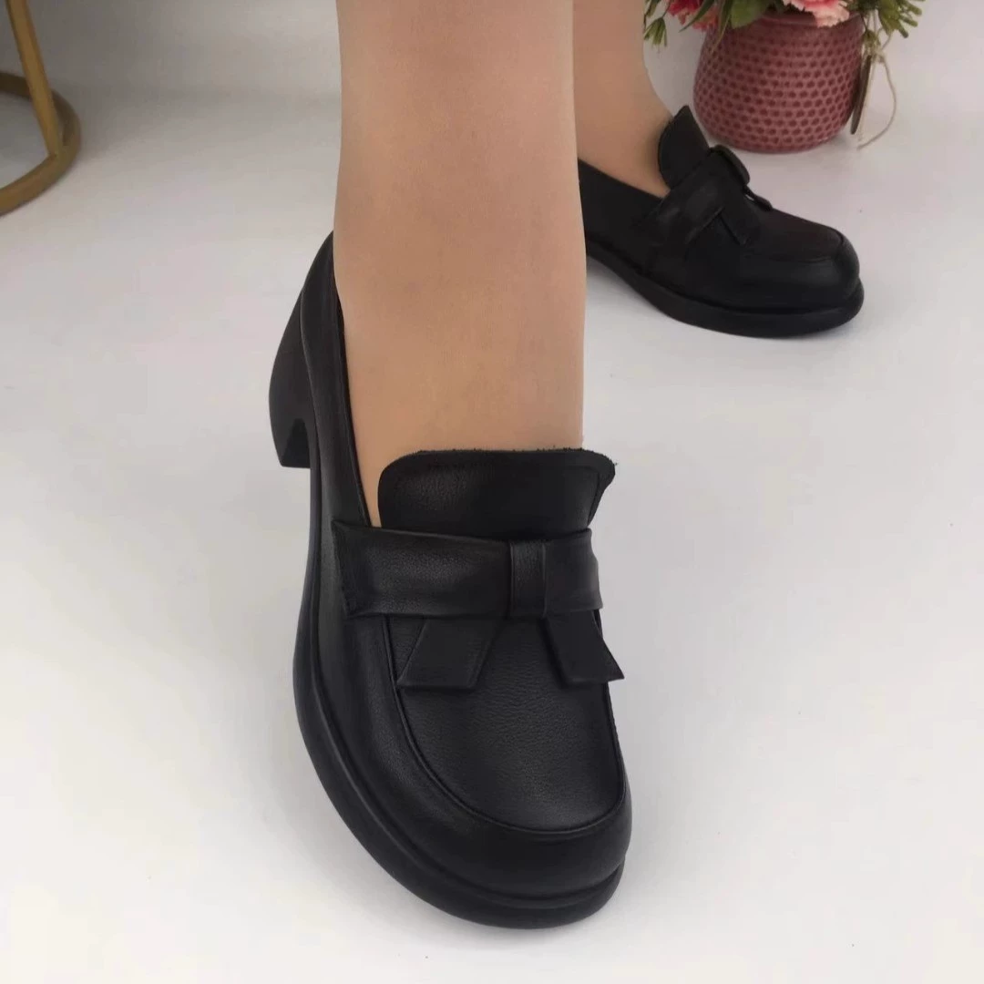 Footwear, leather shoes for mother, genuine leather, trend of season
