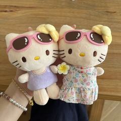 度假日墨镜玫瑰碎花裙kitty挂件玩偶挂饰