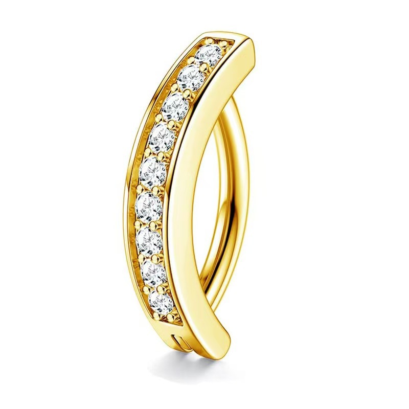 Sunflower Belly Button Ring With Diamond And Zircon Design_voghion.com