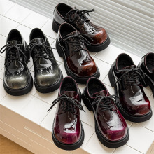 米奇休闲皮鞋大头厚底内增高个性9522变色灰色 棕色 红色 紫色-J