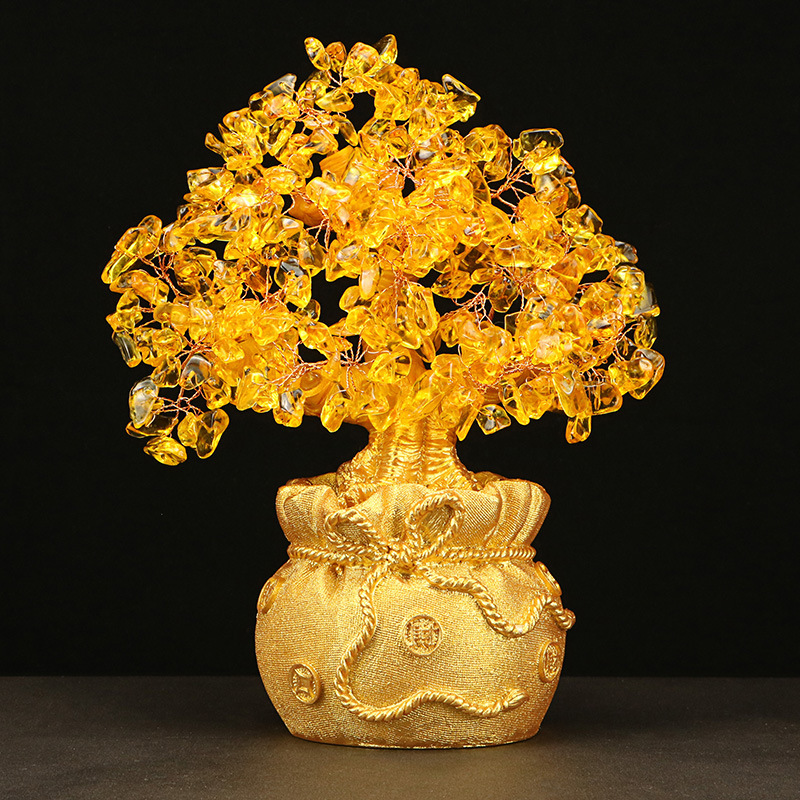 Citrine Crafts Office Gift Mini Home Sprinkler Creative Small Money Tree