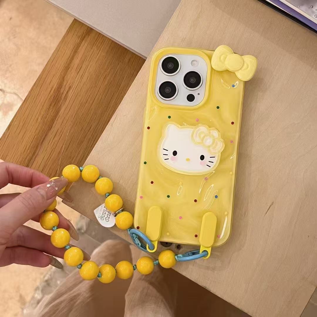 Color dopamina bowknot KT cat apple 16ProMax funda para teléfono móvil 15Pro nuevo 14/13 femenino 15