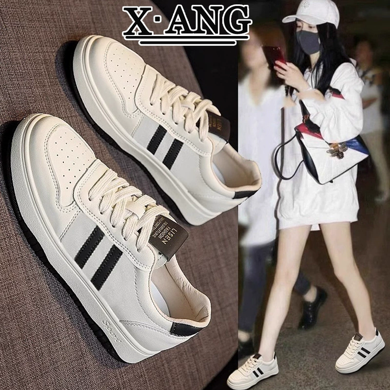 Кожаная мягкая подошва маленькая белая обувь женская обувь весна 2025 новая дикая доска обувь плоская обувь повседневная обувь женская спортивная обувь