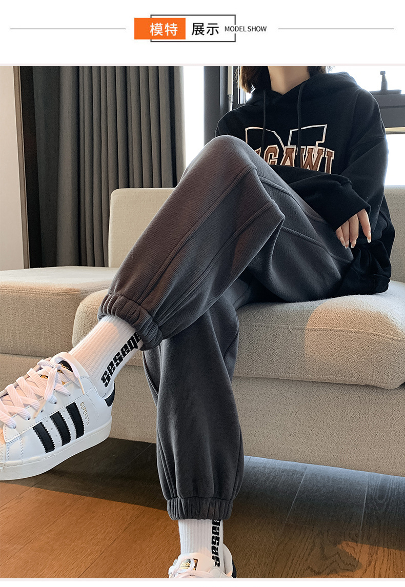 Fleece and thickened sportswear pants for women, new autumn and winter style, loose and versatile, tight-fitting, small label, casual and warm sweatpants pic 29