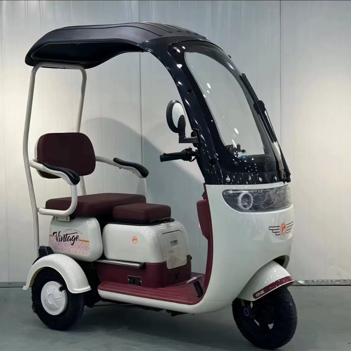 新款带棚电动三轮车小型成人家用电动三轮车休闲代步车老年人孩子