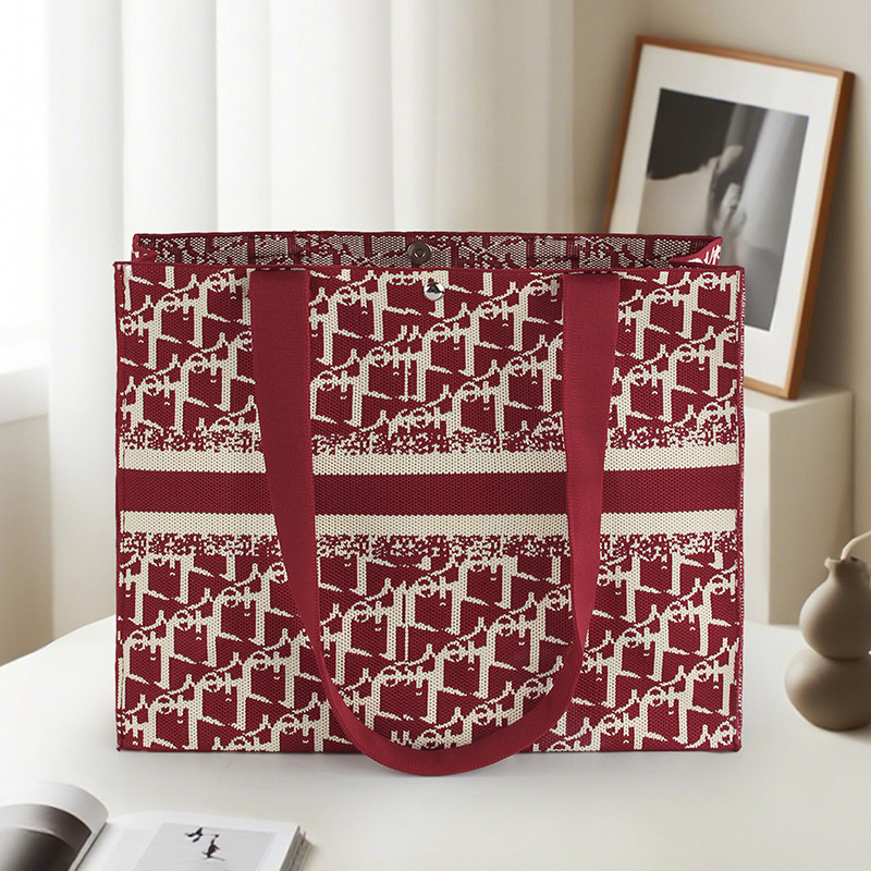 2025 popular cuadrillas de pájaros tarjetas de hombro bolsas de moda de tejido de gran capacidad bolsas de mano bolsas de compras image 6