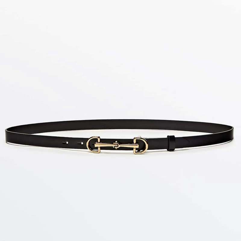 Женский ремень 2024, летний новый ретро-ремень с двойной длинной пряжкой, самый популярный ремень из натуральной кожи, женский тонкий ремень