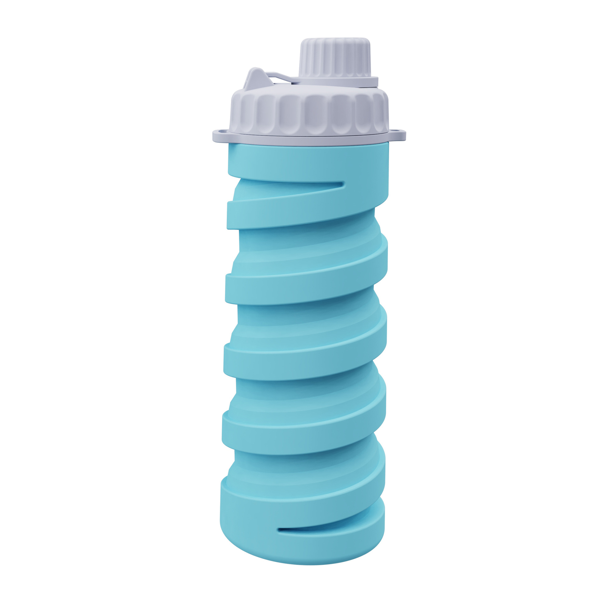 Taza de agua plegable de silicona de doble bebida portátil Botella de agua para deportes al aire libre 500ml Regalo de viaje Pajita de botella de agua telescópica