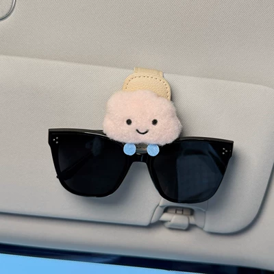 2026 Car Cloud Glasses Car Glasses Clip/Bill Clip - off-white-glasses-clip-pink-clouds