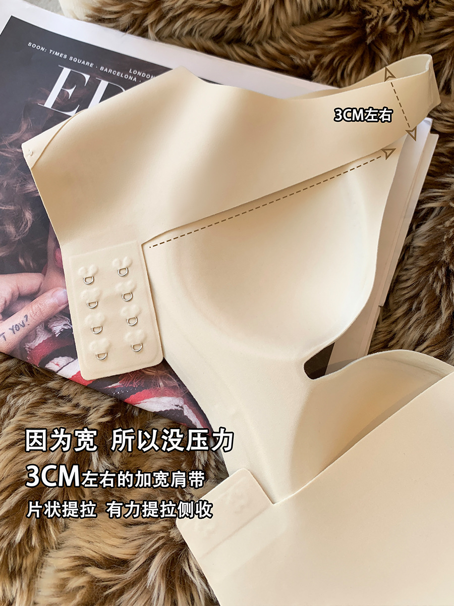 La ropa interior ajustable sin costuras delgada japonesa del pecho pequeño de las mujeres empuja hacia arriba la colección del pecho anti-flacidez sujetador cómodo inalámbrico