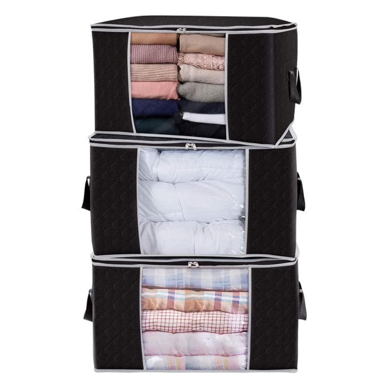 Transfronterizo nueva tela no tejida bolsa de almacenamiento de ropa edredón bolsa de organización en movimiento bolsa de almacenamiento de equipaje a prueba de humedad bolsa a prueba de polvo