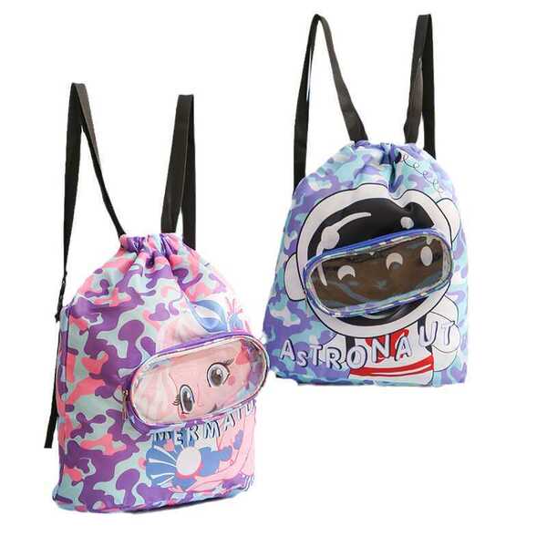 Waterproof children's backpack for swimming wet and dry separation