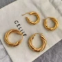 不规则圈圈欧美金色耳环