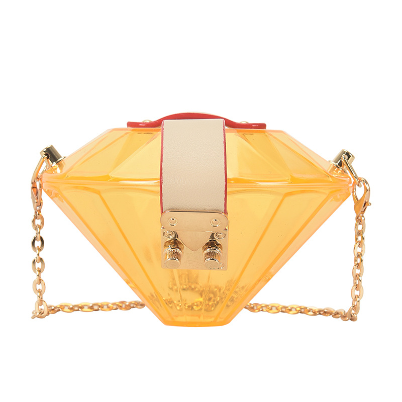 New Diamond-shaped Transparent Candy Color Shoulder Bag Wholesale Nihaojewelry display picture 6