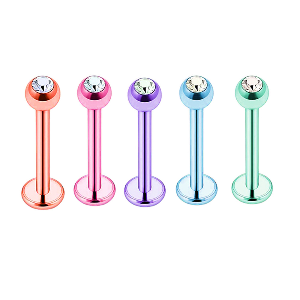 5 Sets Acrylic Star Lip Nail Ear Bone Nail T-Shaped Eyebrow Nail Nose Piercing Jewelry Stainless Steel Inner Outer Teeth detail image 12