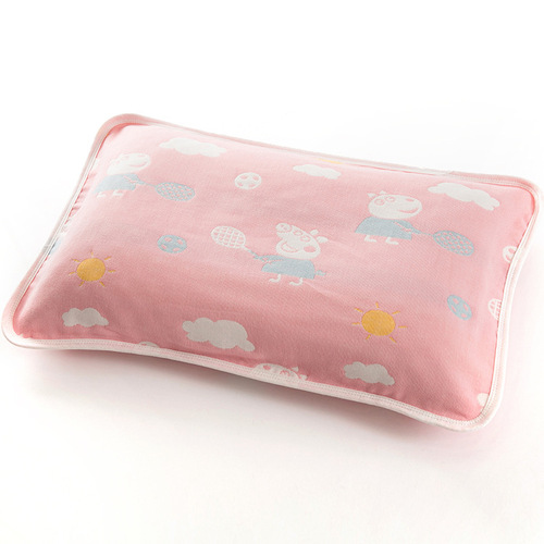 WBZ7儿童枕套三层纯棉纱布婴幼儿夏季透气小号枕头套柔软吸汗一条
