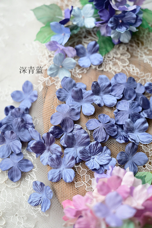 B6 ホットフラワー造花サテン立体プリーツフラワーアクセサリー DIY 手作りベビー服花材アジサイの花びら|undefined