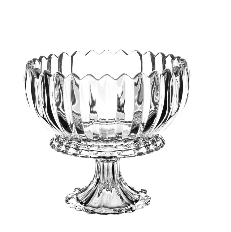 Luz de lujo de cristal plato de fruta KTV Hotel pierna alta grande tazón de fruta seca plato de aperitivos tazón de caramelo Cubo de fruta a rayas