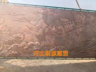 大型人物风景文化墙浮雕装饰工程锻铜铸铜雕塑设计定制加工铜浮雕