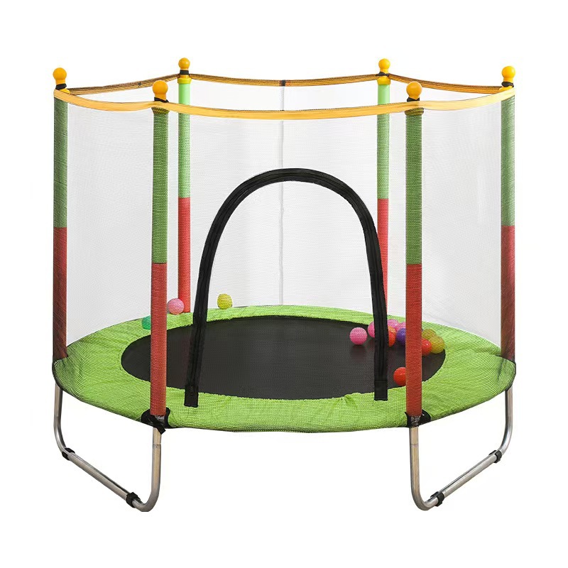 Trampolín infantil en forma de U con red protectora, trampolín de ejercicio para exteriores