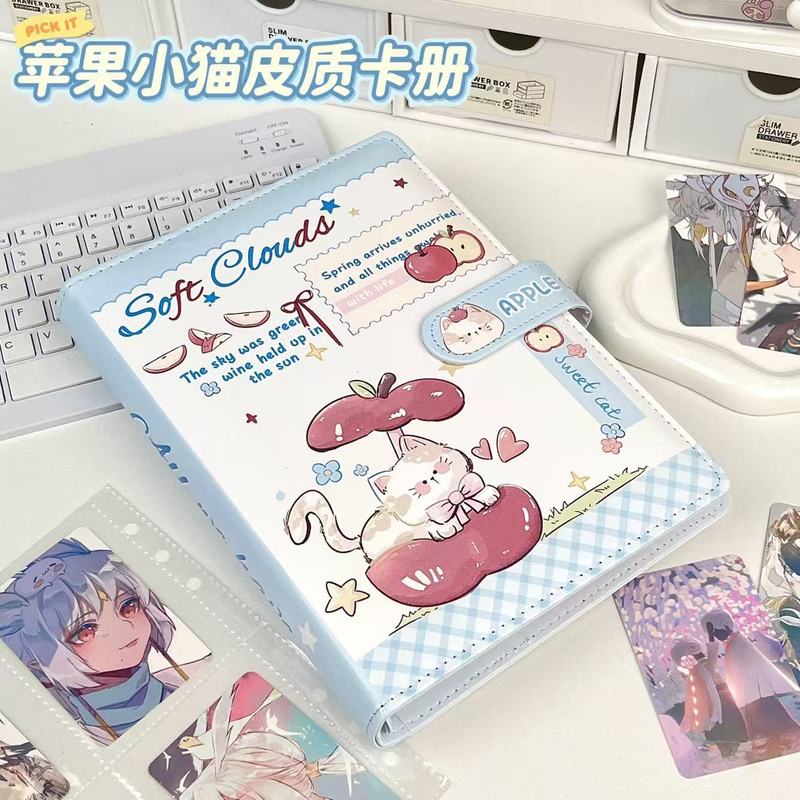 原创可爱小猫四宫格PU皮质活页卡册3寸拍立得爱豆追星收纳相册|undefined