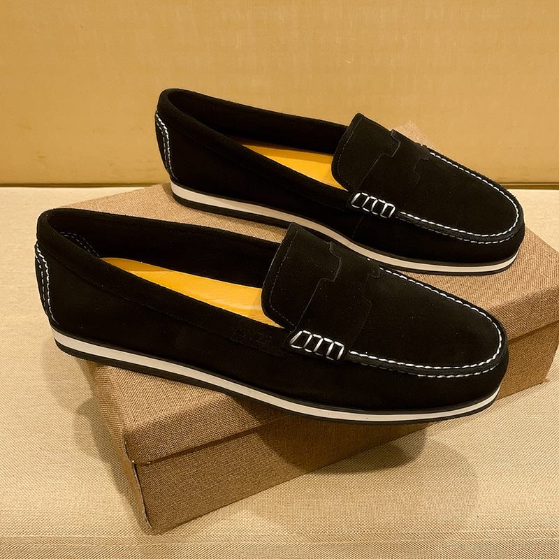 Comfortable Suede Slip-on Loafers For Men Casual Driving Shoes_voghion.com