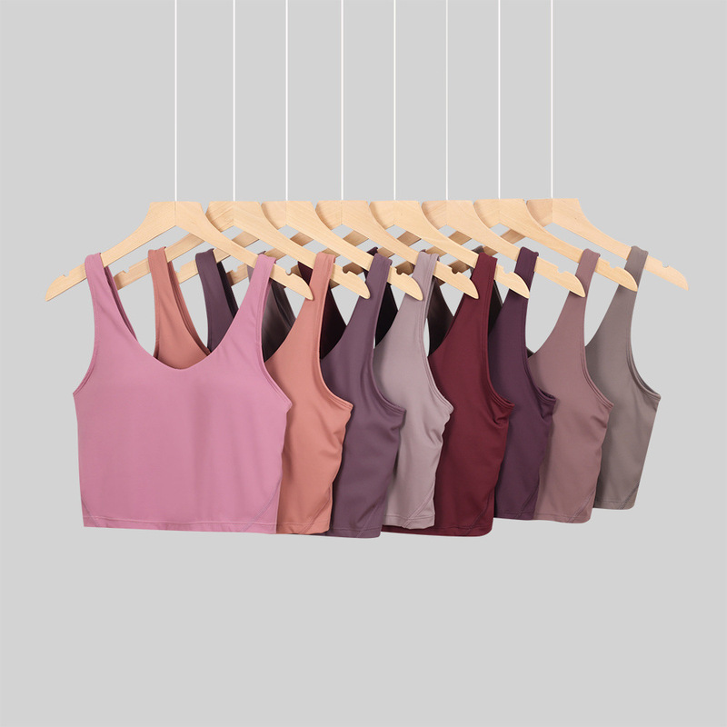 Ld U-Shaped Vest-Style Bra with a Naked Feel, Beautiful Back Design, Chest Pads, Shockproof Sports Bra, Push-Up Yoga Bra for Women