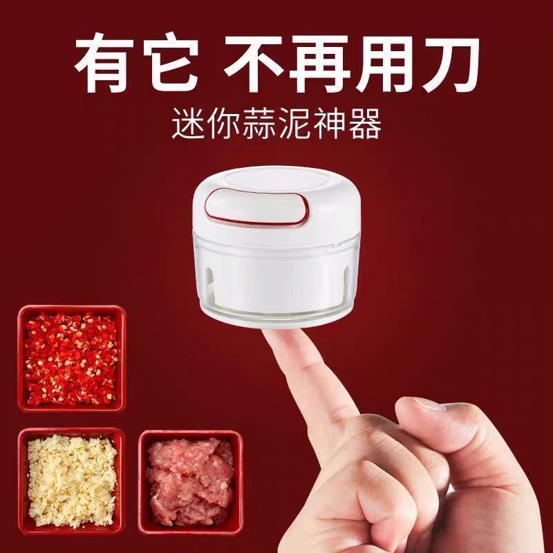 수동 마늘 당기기 인공물 미니 마늘 프레스 으깬 마늘 은빛 그라인딩 고기 마늘 밀 가정용 포기 커버
