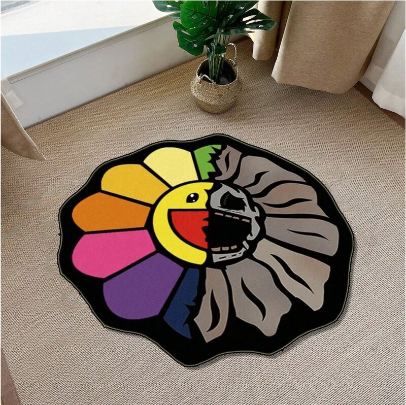 Creative Sunflower Imitation Cashmere Floor Mat Bedroom Bedside Rug Cloakroom Cooling Foot Mat Living Room Decorative Coffee Table Side Rug Creative Sunflower Imitation Cashmere Floor Mat Bedroom Bedside Rug Cloakroom Cooling Foot Mat Living Room Decorative Coffee Table Side Rug