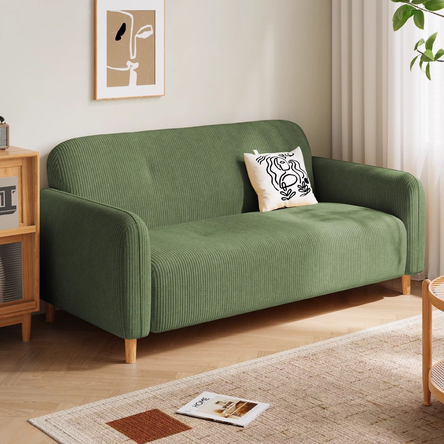 Cloud Cream Light Luxury Simple Modern Two-Three-Person Sofa Lazy Small Apartment Sofa Living Room Home Fabric Sofa