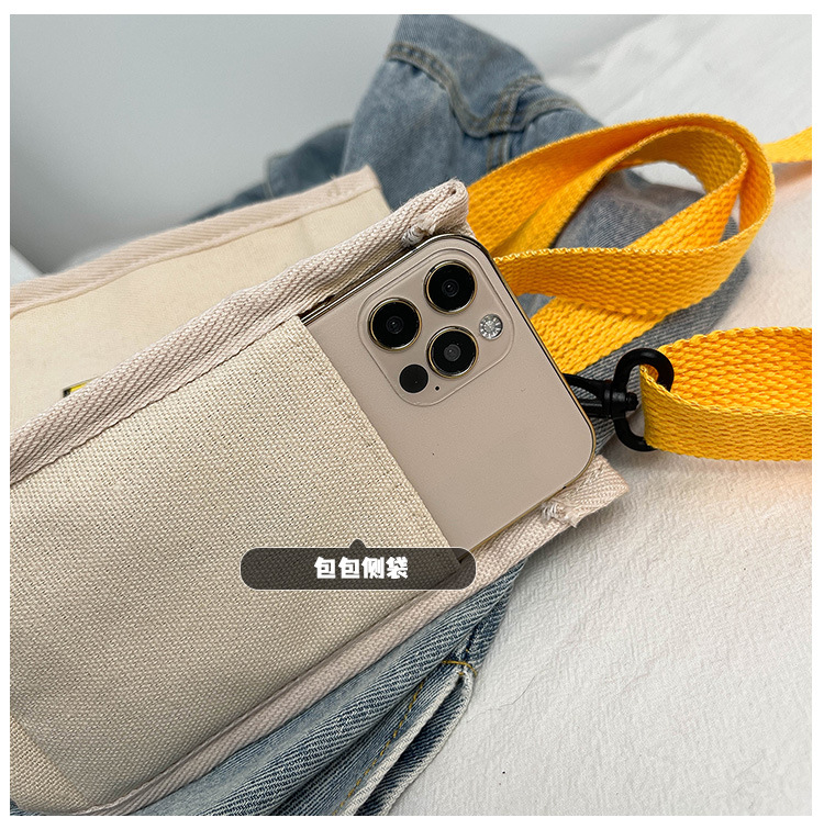 "Bag Girl 2021 New Trendy Korean style, fashionable and personalized printed single-shoulder bag for women, canvas hand-held crossbody small bag. undefined