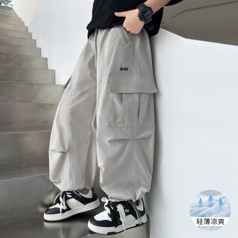 织里童装男童夏季薄款多口袋休闲裤夏天宽松痞帅中大童百搭裤子柔