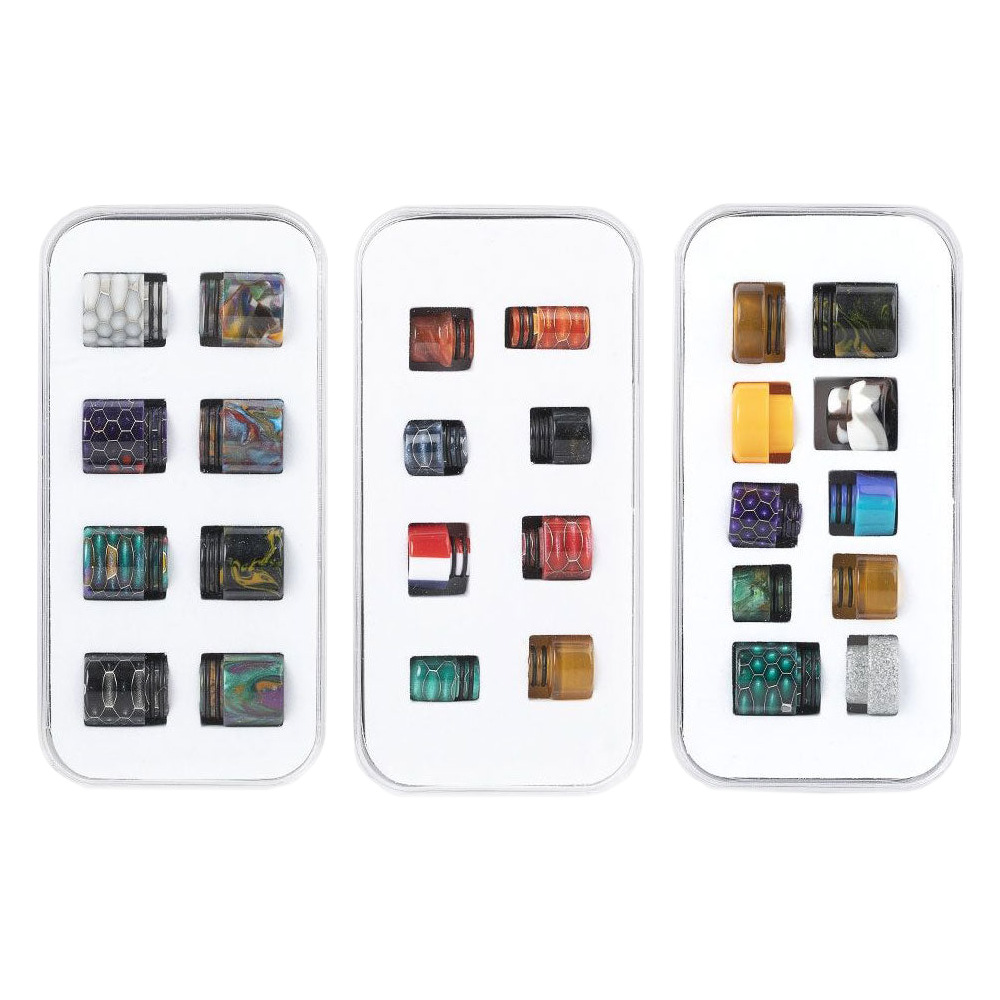Foreign Trade VAPE atomizer resin drip nozzle 8 in 1 mixed set 510 mesh suction nozzle wholesale 810 resin dri
