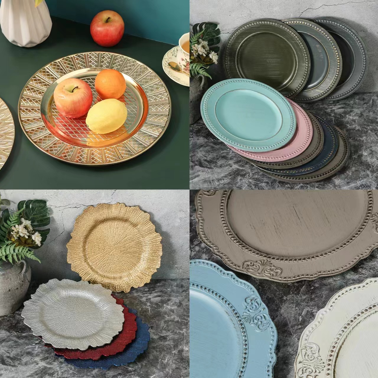 Inventario transfronterizo 2024 nuevo estilo retro de alta sensación de sala de estar casera de frutas de bocadillos de pasteles de fábrica al por mayor