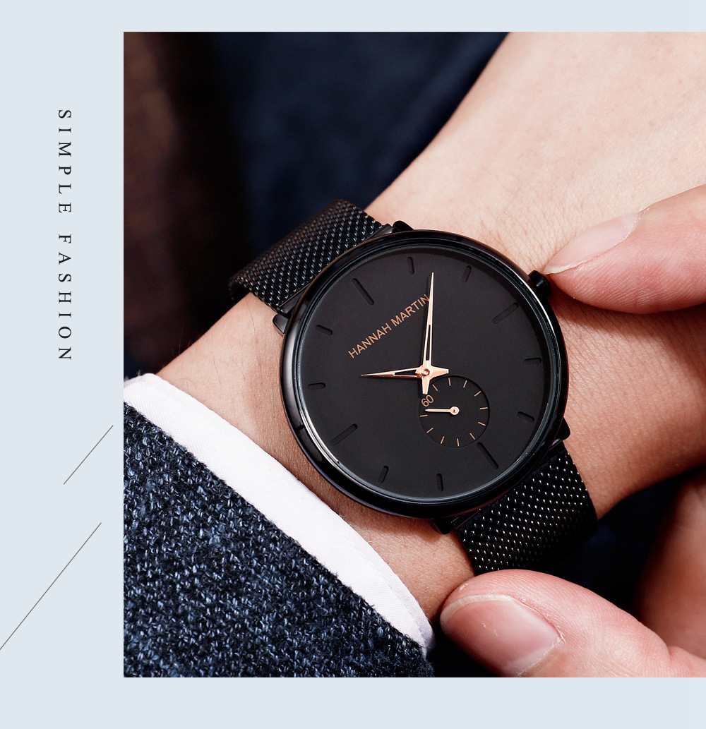 Reloj de cuarzo impermeable para hombre con correa de malla de acero_voghion.com