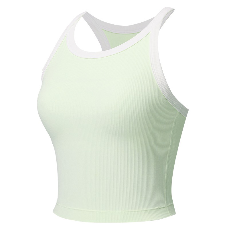 Una sola chaleco deportivo mujer cinturón cojín de pecho reúnido antichoque ropa interior de carrera de tenis al aire libre ropa de yoga retro