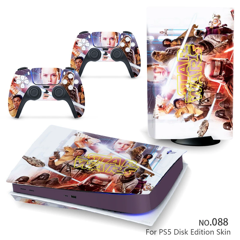 Наклейка‑скин для консоли (Sony) PS5, 5 предметов, декоративная виниловая защита, для дисковой и цифровой версий