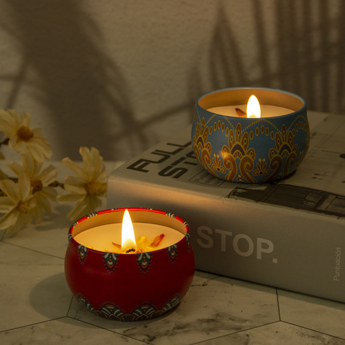 Scented Candles Soy Wax Indoor Smokeless Aroma Candles Metal Can Aroma Decor Gift Handout Set