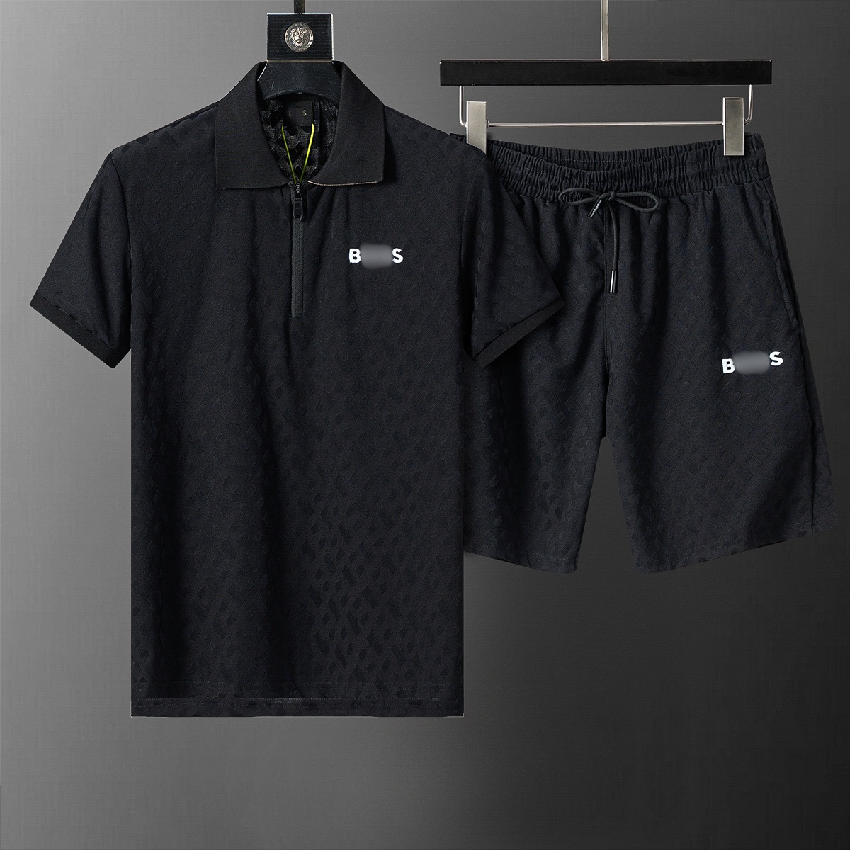Cross-border versión correcta polo manga corta set de collar de verano clásico toalla de hombre bordado casual Europa y América explosión