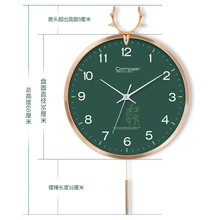 挂钟家用北欧时钟鹿头钟表简约装饰轻奢个性挂表客厅石英钟