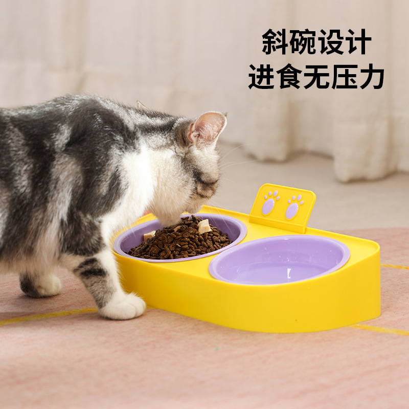 고양이 그릇, 이중 그릇, 개 그릇, 경추 보호, 자동 식수 그릇, 고양이 사료 및 개 밥 그릇, 고양이 및 개 용품