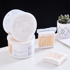 Dual-headed cotton swab ear cleaning cosmetic disposable hygiene cotton stick ear pick wooden stick cotton swab special household use