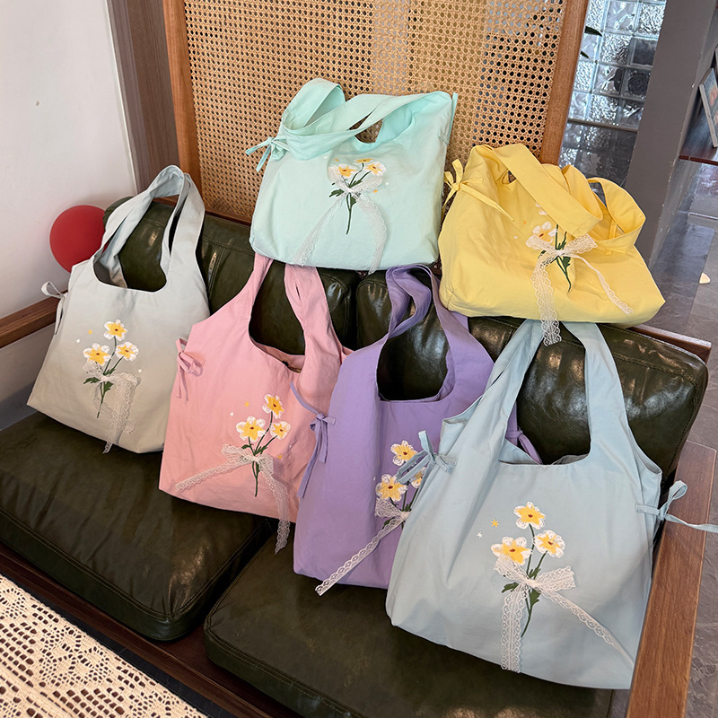 Nylon Series Early Spring Collection Bags, Bowknot Vest Bag, Sweet Style Shoulder Bag for Women