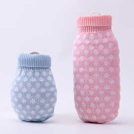 定制针织热水壶瓶套 亚马逊外贸热水袋套毛绒纯色提花热水壶瓶套