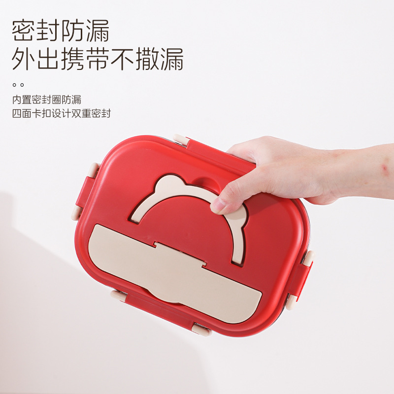 Caja de almuerzo de oficina de acero inoxidable 304 puede dividir la caja de almuerzo de microondas aislamiento de la olla de almuerzo de gran capacidad de la caja de almuerzo de estudiantes