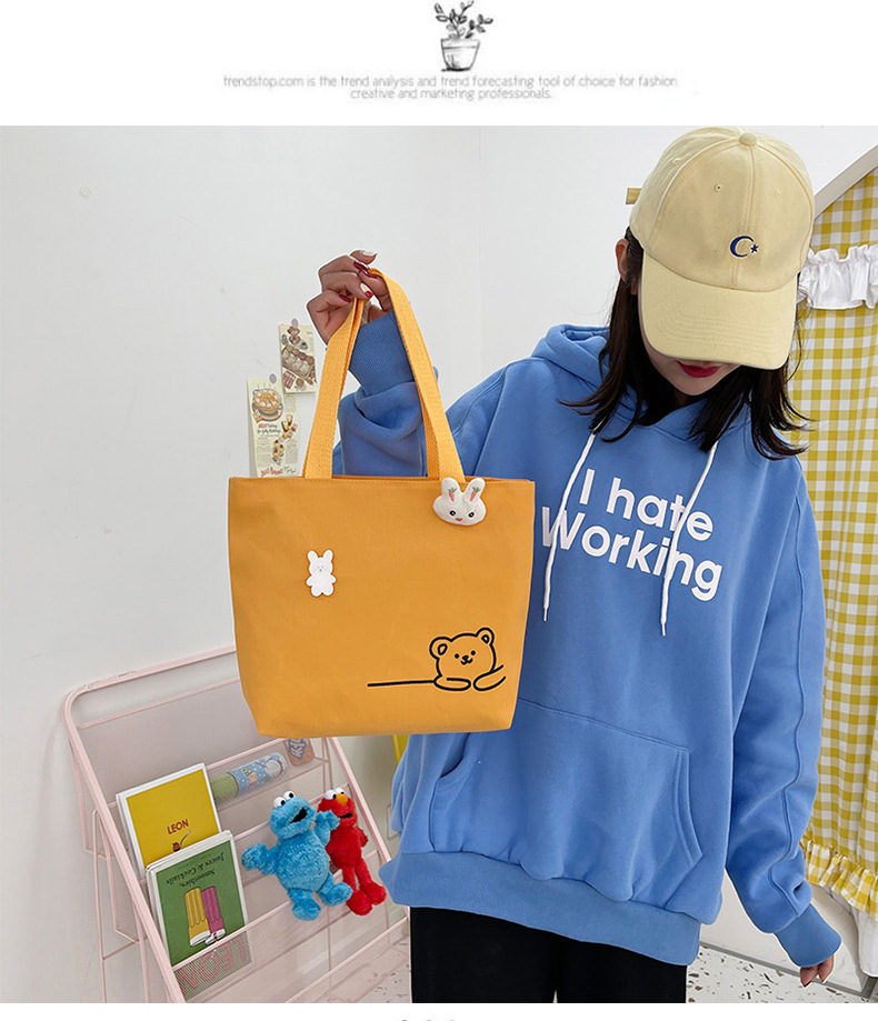2022 New Japanese-style ins fresh and clean shopping storage bags, lunch boxes, bento bags, girls' handbags, canvas bags undefined