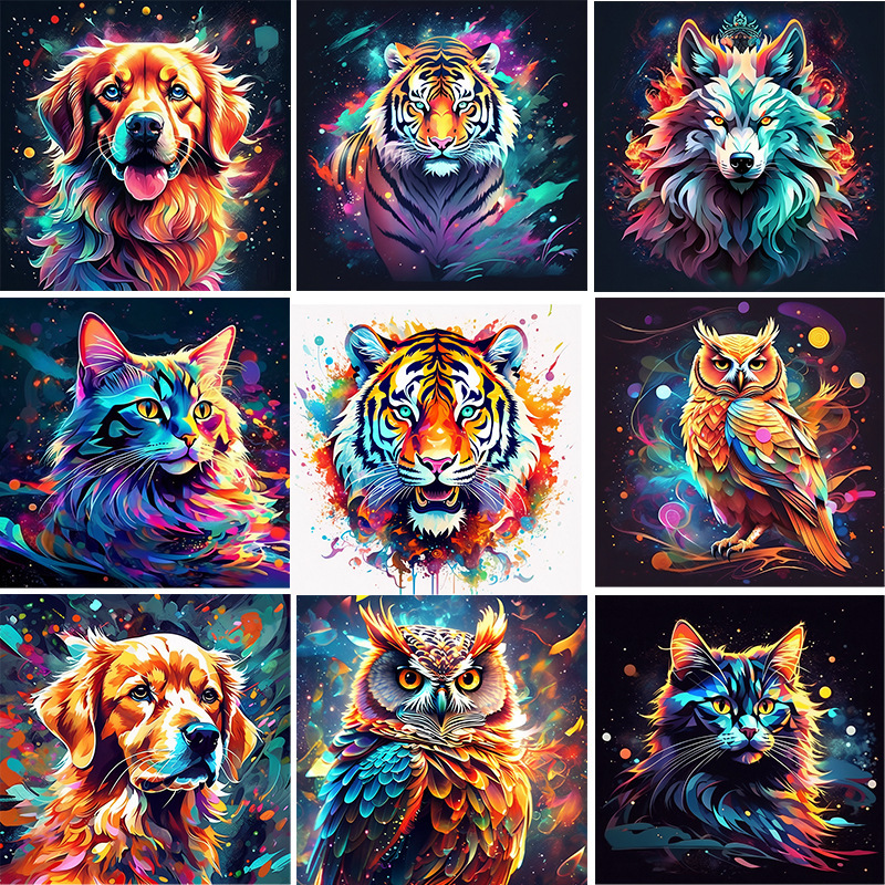 Amazon DIY Diamante dibujos animados serie de animales búho 5D Rubik cuadrado diamante decoración de comercio exterior pintura transfronteriza nueva